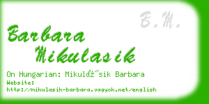 barbara mikulasik business card